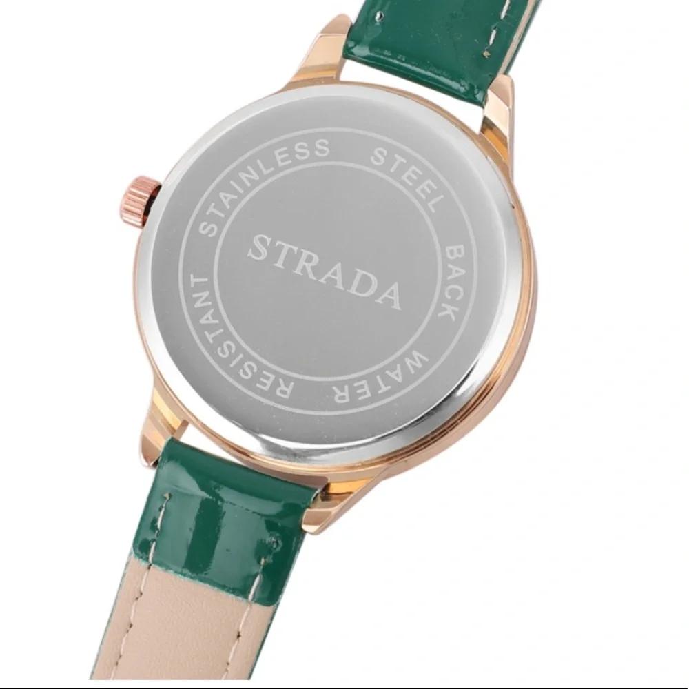 Green Watch with White Austrian Crystals